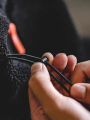 フード付き パッチワーク フリース裏地 中綿ジャケット