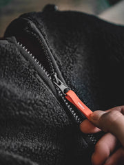 フード付き パッチワーク フリース裏地 中綿ジャケット