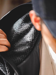 フード付き パッチワーク フリース裏地 中綿ジャケット