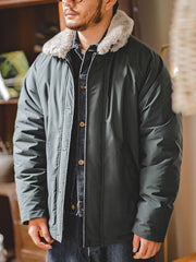 襟ボア コットン ジャケット