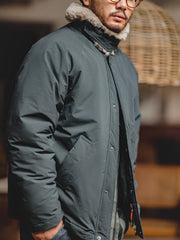 襟ボア コットン ジャケット