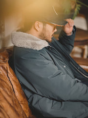 襟ボア コットン ジャケット