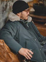 襟ボア コットン ジャケット