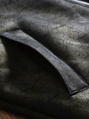 襟ボア レザージャケット