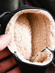 襟ボア レザージャケット