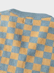 チェッカーボード柄 ニットベスト