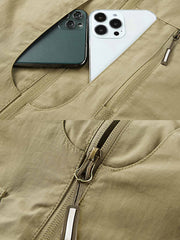 軽量 通気性 立襟 多ポケット フィッシングベスト