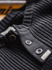 畦編み ヘンリーネック ニット