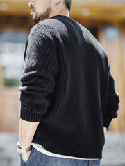 畦編み ヘンリーネック ニット