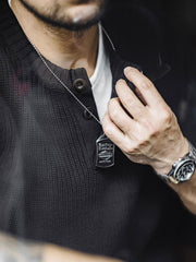 畦編み ヘンリーネック ニット