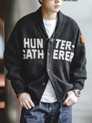 ショールカラー ニットセーター