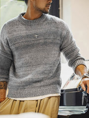 グラデーション ラウンド ネック ニットセーター