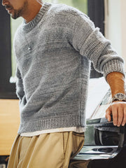 グラデーション ラウンド ネック ニットセーター