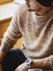 グラデーション ラウンド ネック ニットセーター