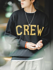 クルーネック ジャカード セーター