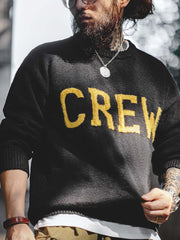 クルーネック ジャカード セーター