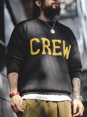 クルーネック ジャカード セーター