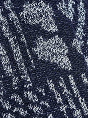 ジャカード織り クルーネック ニットセーター