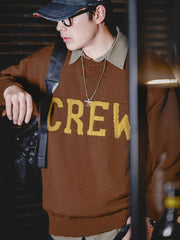 クルーネック ジャカード セーター