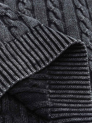 ヘビーウォッシュ ケーブル ニットセーター