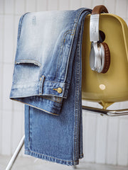 ダメージ加工 ストレートデニムパンツ