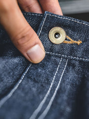 ウォッシュ加工 赤耳 ワイド デニムパンツ