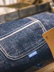 ウォッシュ加工 赤耳 ワイド デニムパンツ