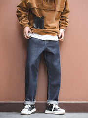 ウォッシュ加工 赤耳 ワイド デニムパンツ