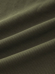 ワッフル ハーフジップ ポロシャツ