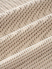 ワッフル ハーフジップ ポロシャツ