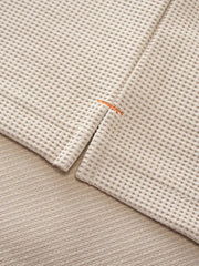 ワッフル ハーフジップ ポロシャツ