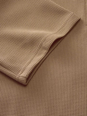 ワッフル ハーフジップ ポロシャツ