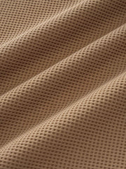 ワッフル ハーフジップ ポロシャツ