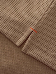 ワッフル ハーフジップ ポロシャツ