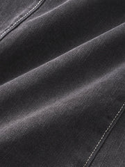 裏花葉柄 デニムブレザージャケット