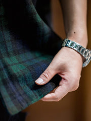 ウール混 ブルーグリーン チェック シャツ