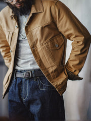 レトロ デニム ランチャー ジャケット