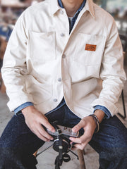 ホワイト デニム ワークジャケット