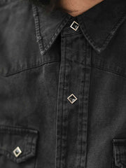 エイジング加工 ブラックデニム ウェスタンジャケット