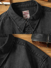 エイジング加工 ブラックデニム ウェスタンジャケット