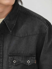 エイジング加工 ブラックデニム ウェスタンジャケット