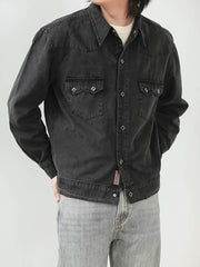 エイジング加工 ブラックデニム ウェスタンジャケット