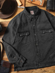 エイジング加工 ブラックデニム ウェスタンジャケット