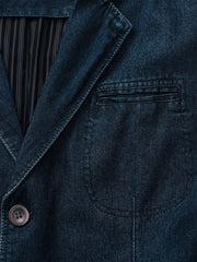 マルチストライプ裏地 デニムブレザージャケット