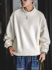 ドローコード付き ミッドカラー 無地 スウェット