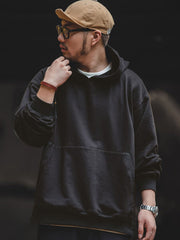 裾ボタンデザイン フード付きスウェット