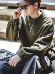 ドローコード付き ミッドカラー 無地 スウェット