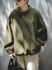 ドローコード付き ミッドカラー 無地 スウェット