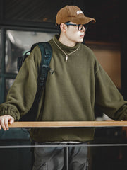 ドローコード付き ミッドカラー 無地 スウェット