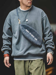 コントラストカラー フリースパッチワークスウェット